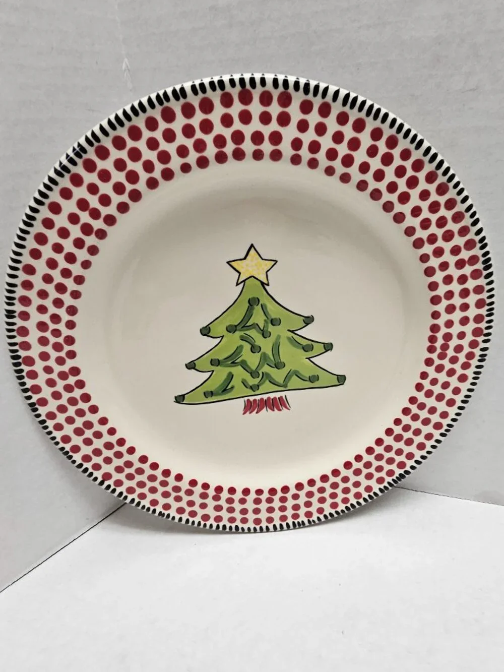 1 Caffco Simply Christmas Tree Star on Top Holiday Plate 9” M Bagwell